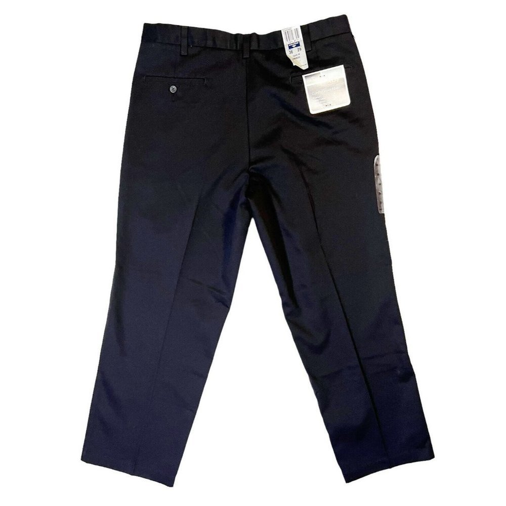 DOCKERS NEW 36x29 (28) Mens Black Comfort Waist Khaki Pleated Dress Pants NWT - Picture 3 of 11